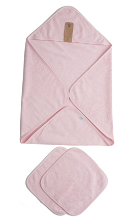 Organic Cotton Terry Hooded Nursery Towel Wrap Set
